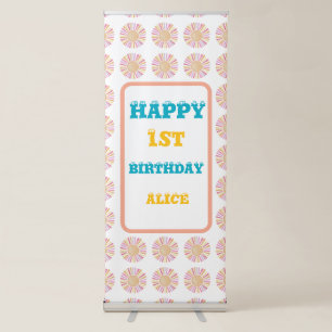 Happy 1st Birthday The Sun Welcome Retractable Banner