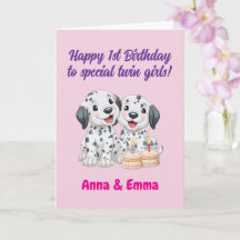Happy 1st Birthday To Twin Girls, Cute Puppies