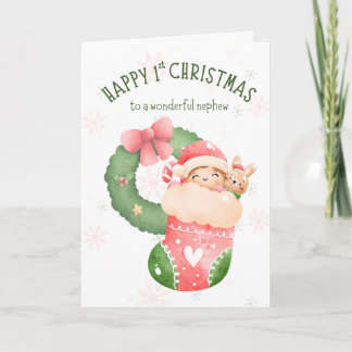 Happy 1st Christmas to Nephew Card
