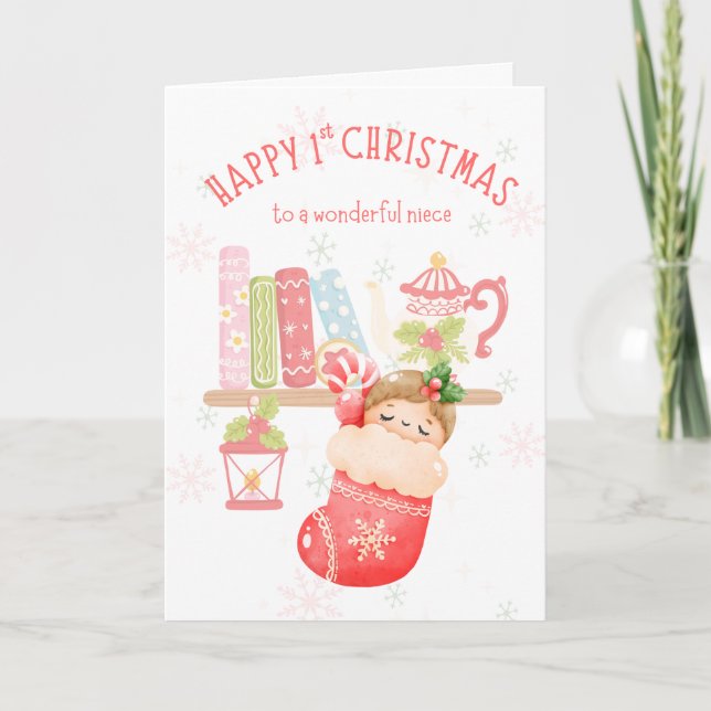 Happy 1st Christmas to Niece Card (Front)