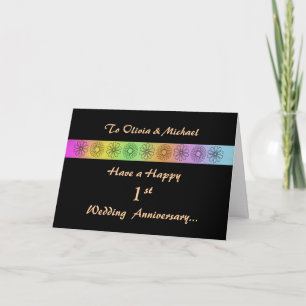 Happy 1st Customizable Anniversary Card
