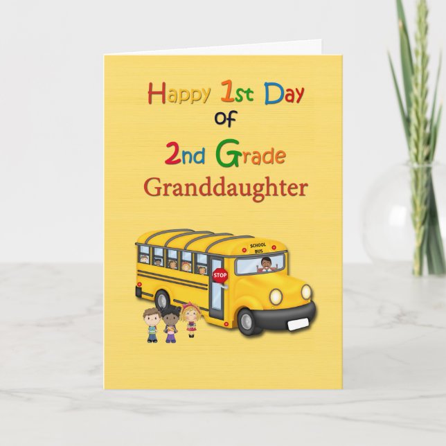 Happy 1st Day of 2nd Grade, Granddaughter Card (Front)