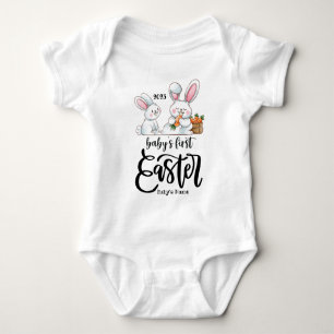 Happy 1st Easter - Baby's First Easter Custom Baby Bodysuit