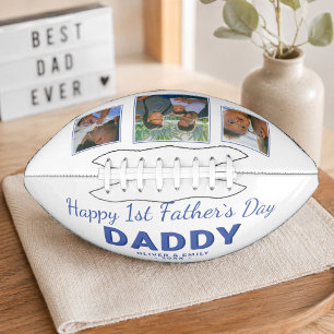 Happy 1st Father`s Day Dad Keepsake 3 Photo  American Football