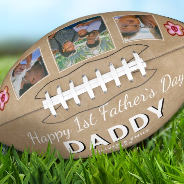 Happy 1st Father`s Day Daddy Keepsake 3 Photo American Football (Creator Uploaded)