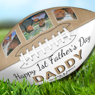 Happy 1st Father`s Day Daddy Keepsake 3 Photo  American Football