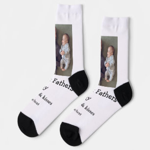 happy 1st fathers day add name love kisses photo t socks
