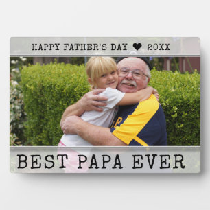 Happy 1st Father's Day Best Papa Ever Photo   Plaque