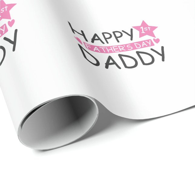 Happy 1st Father's Day Daddy Father's Day Wrapping Paper (Roll Corner)