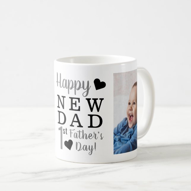Happy 1st Father's Day New Dad  Photo Coffee Mug (Front Right)