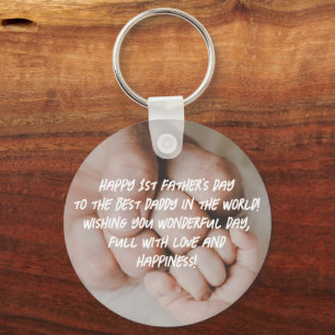 Happy 1st father's day photo stylish key ring