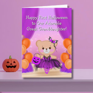  Happy 1st Halloween Ballerina Great Granddaughter Card