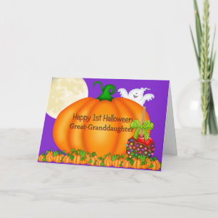 Happy 1st Halloween Great-Granddaughter Card