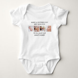 Happy 1st Mother’s Day 4 Photo Collage Gift Baby Bodysuit