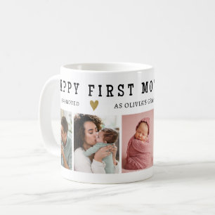 Happy 1st Mothers Day As Grandma 5 Photo Collage  Coffee Mug