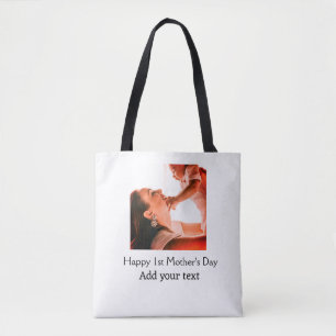 Happy 1st Mother's Day best mum ever add photo nam Tote Bag