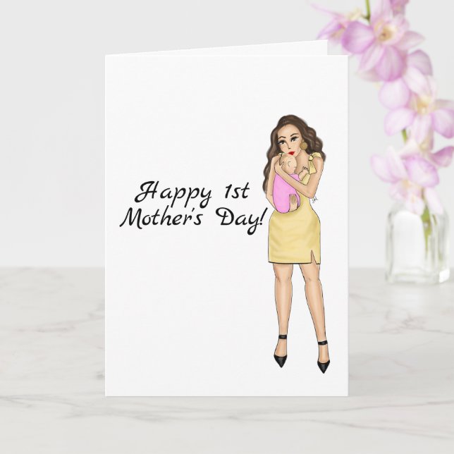 Happy 1st Mother's Day  Card (Orchid)