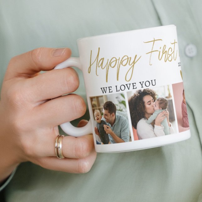 Happy 1st Mother's Day Mum Baby 5 Photo Collage  Coffee Mug (Creator Uploaded)
