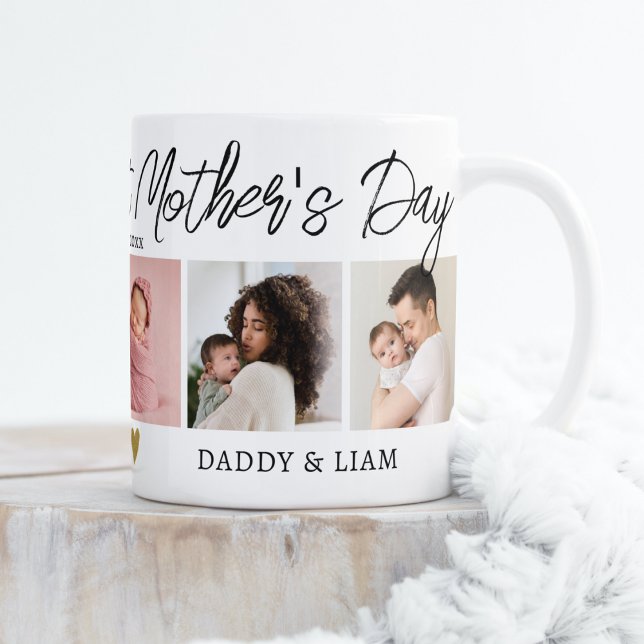 Happy 1st Mother's Day New Mum 5 Photo Collage   Coffee Mug (Creator Uploaded)