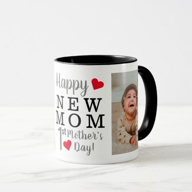 Happy 1st Mother's Day New Mum Photo Mug (Front Right)