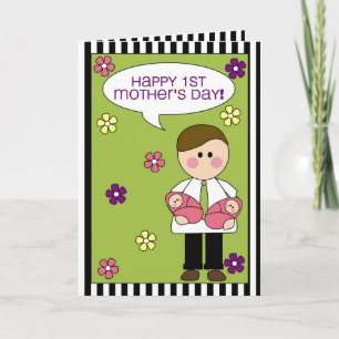 happy 1st mother's day (twin girls) card