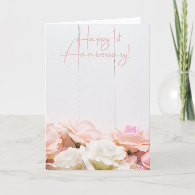 Happy 1st Wedding Anniversary  Card (Front)