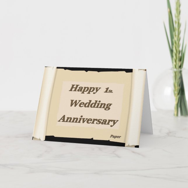 Happy 1St. Wedding Anniversary Paper Card (Front)