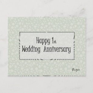 Happy 1st. Wedding Anniversary Postcard