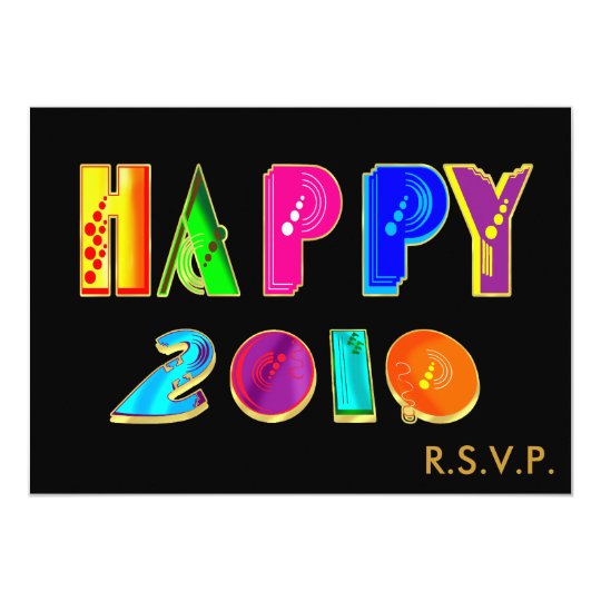 HAPPY 2010 Invitation card for New Year Parties