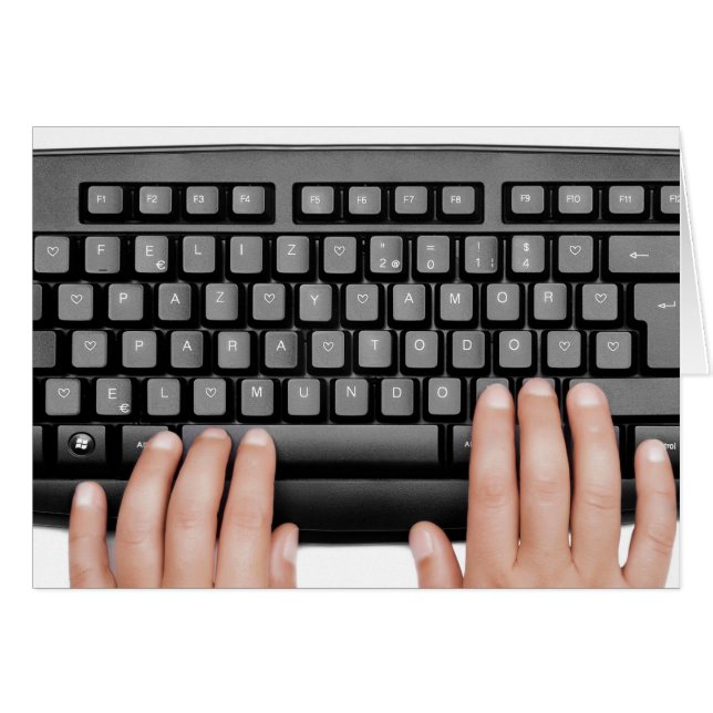 Happy 2014 keyboard messageHappy 2014 peace and lo (Front Horizontal)