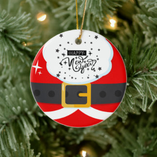 Happy 2023 New Year Santa Claus Suit Ornament