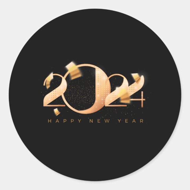 Happy 2024 New Years Eve Party Supplies 2024 Classic Round Sticker (Front)