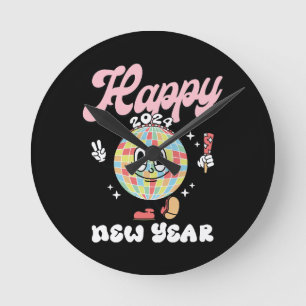Happy 2024 round clock