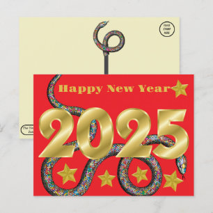 Happy 2025 Year of the Snake  Postcard
