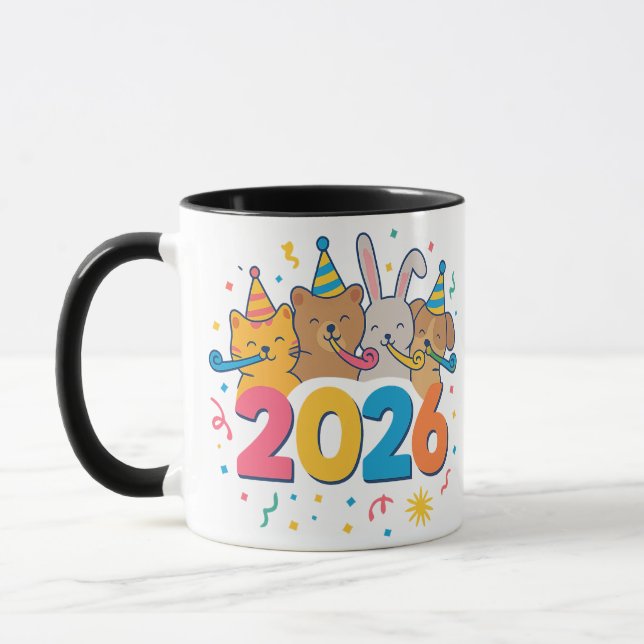 Happy 2026 Animal Mug (Left)