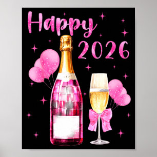 Happy 2026 Cheers To A New Year 2026 Champagne Coq Poster