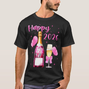 Happy 2026 Cheers To A New Year 2026 Champagne Coq T-Shirt