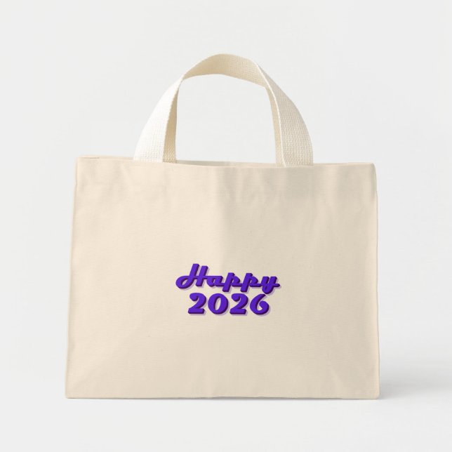 Happy 2026 mini tote bag (Front)