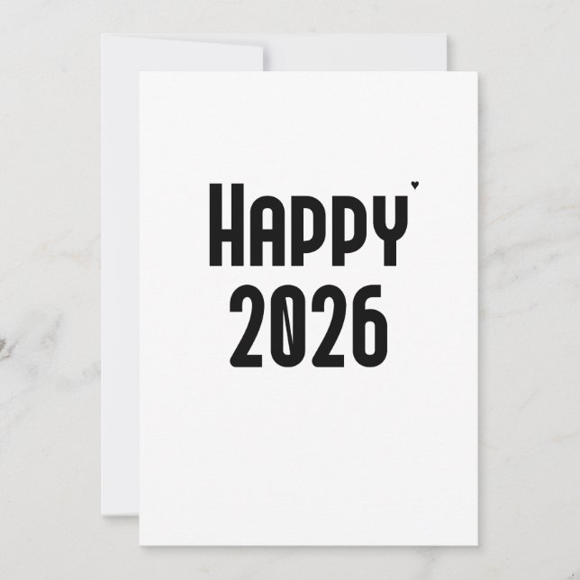 Happy 2026 - minimalistic typography card (Front)