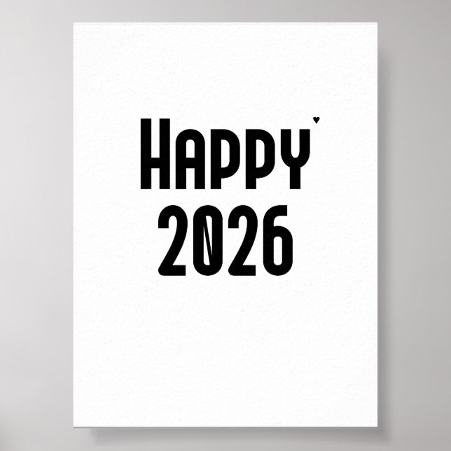 Happy 2026 - minimalistic typography poster (Front)