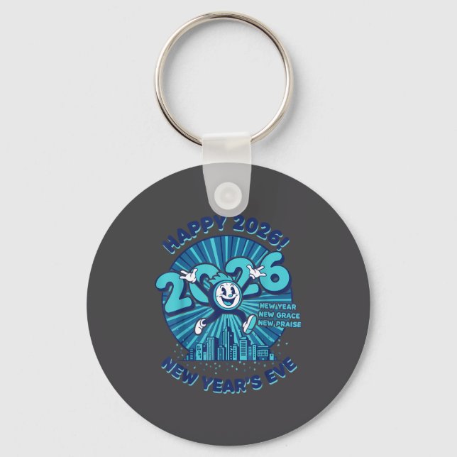 Happy 2026 New Year's Eve Celebration Design  Key Ring (Front)