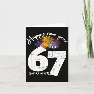 Happy 2026 New Year's Eve Party 67 Six Seven Meme Card