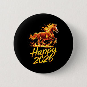 Happy 2026 Year Of The Horse Chinese Zodiac New Ye 6 Cm Round Badge