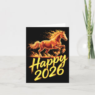 Happy 2026 Year Of The Horse Chinese Zodiac New Ye Card