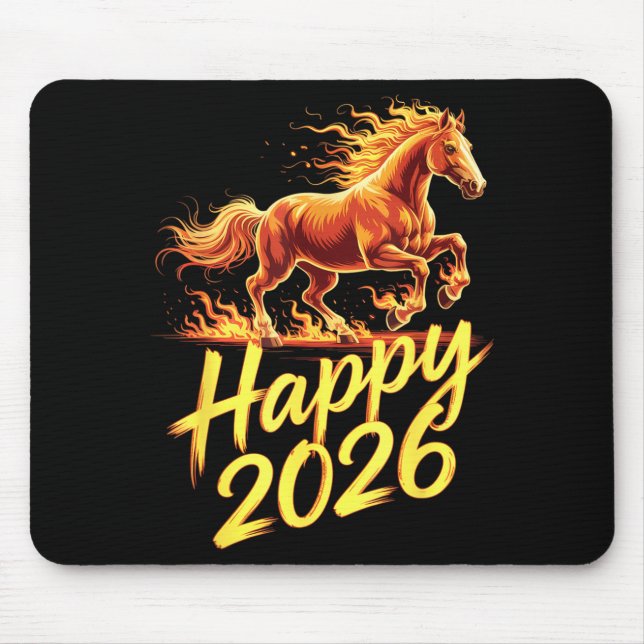 Happy 2026 Year Of The Horse Chinese Zodiac New Ye Mouse Mat (Front)