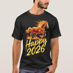 Happy 2026 Year Of The Horse Chinese Zodiac New Ye T-Shirt