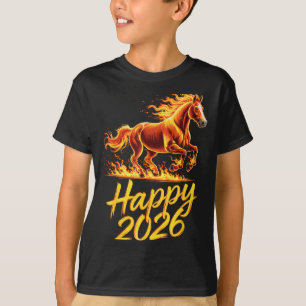Happy 2026 Year Of The Horse Chinese Zodiac New Ye T-Shirt