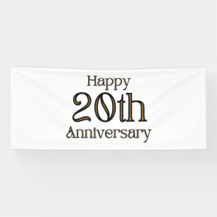 Happy 20th Anniversary 2.5x6 Vinyl Banner