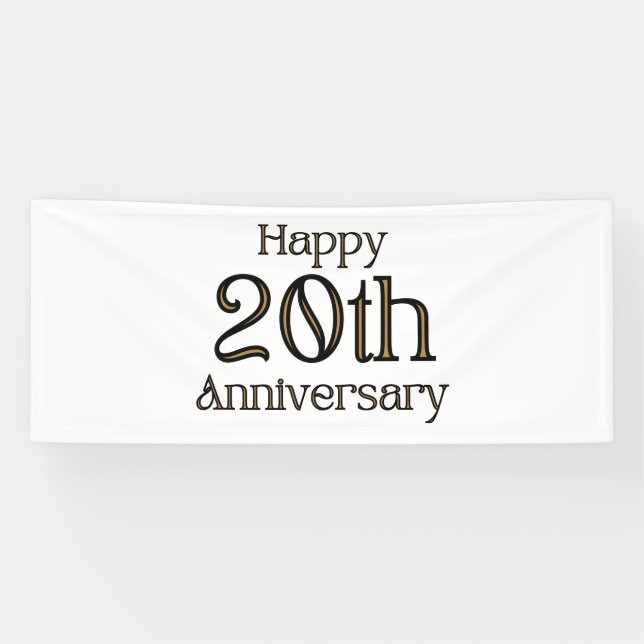 Happy 20th Anniversary 2.5x6 Vinyl Banner (Horizontal)