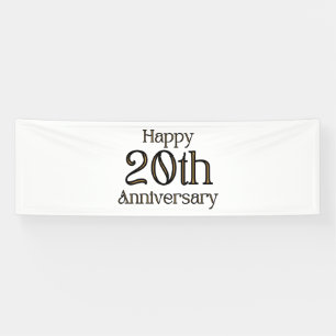 Happy 20th Anniversary 2.5x8 Vinyl Banner